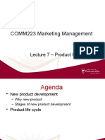 COMM223 Marketing Management: Lecture 7 - Product II