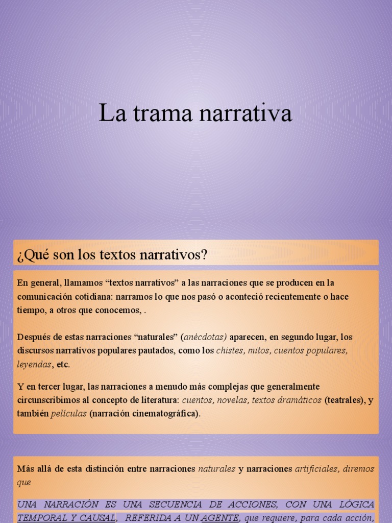 La Trama Narrativa PDF Narración