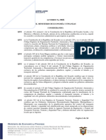 Acuerdo No. El Ministerio de Economía Y Finanzas Considerando: QUE