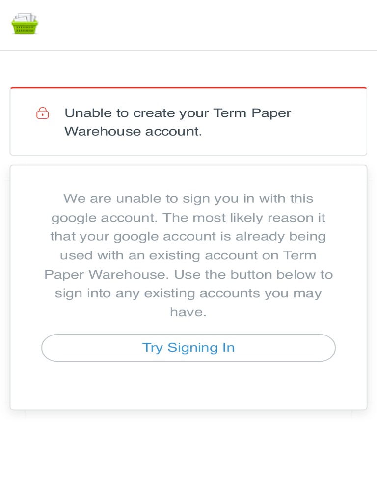 Sign in To Term Paper Warehouse PDF