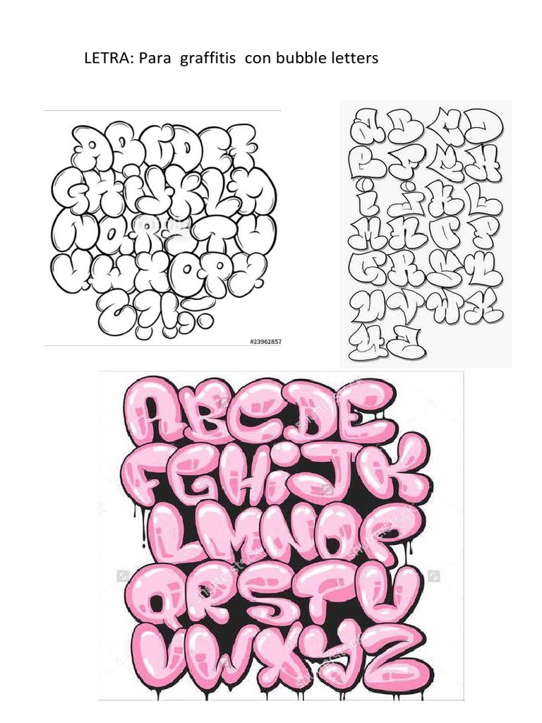 LETRA: para Graffitis Con Bubble Letters | PDF, image size:768x1024