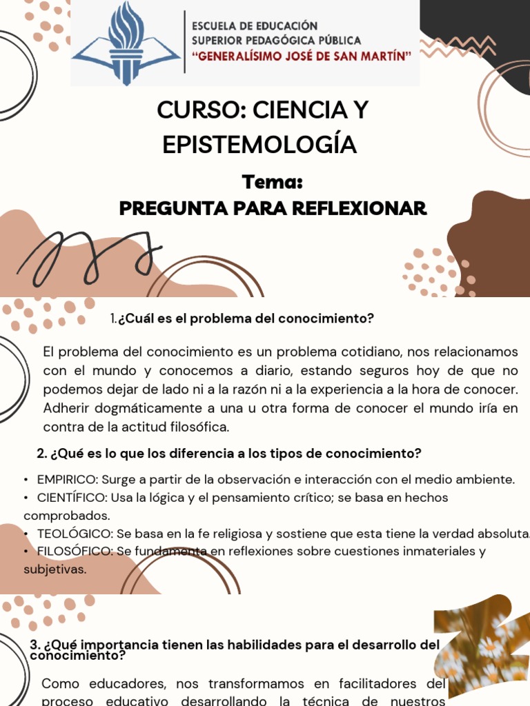 Problemas y Tipos de Conocimiento | PDF | Conocimiento | Realidad