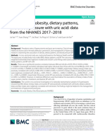 Correlation of Obesity, Dietary Patterns, and Blood Pressure With Uric Acid: Data From The NHANES 2017-2018