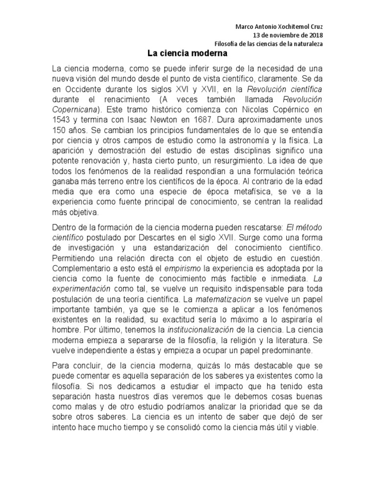 Evolución de la Ciencia Moderna | PDF | Science | Teoría