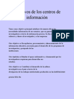 Objetivos de Los Centros de Información: Instituciones