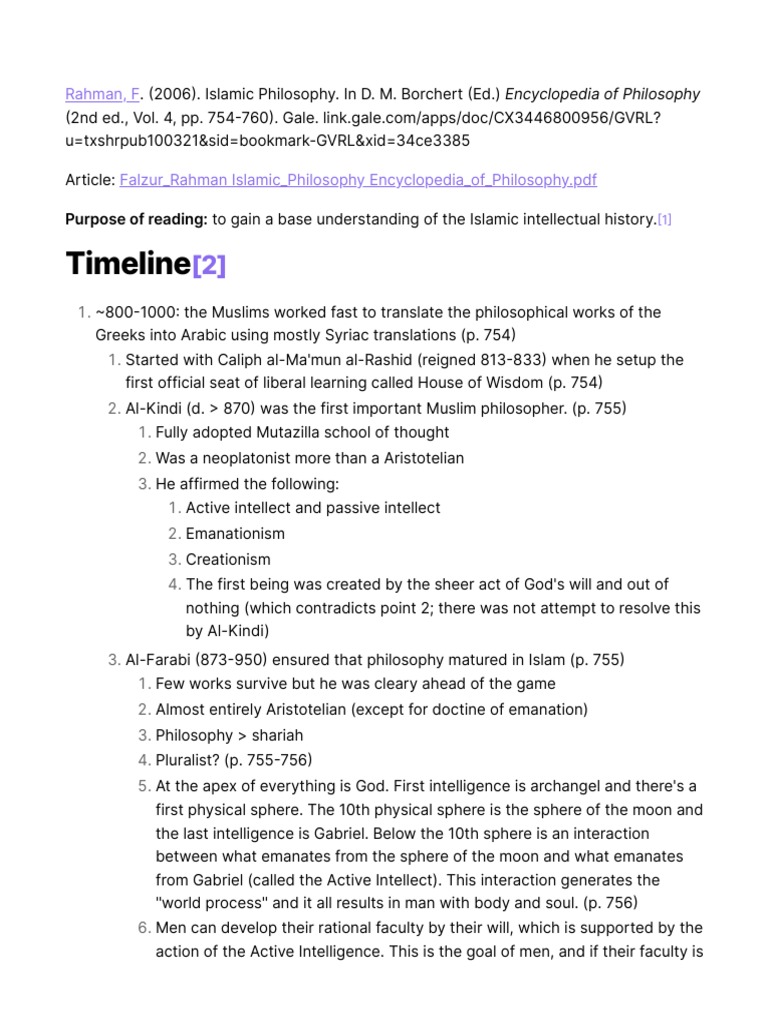 Overview of Islamic Philosophy | PDF | Islamic Philosophy | Nous