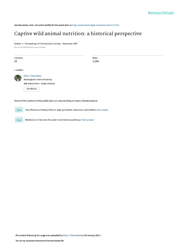 Captive Wild Animal Nutrition - A Historical Perspective | PDF ... - Nutrition For Captive Australian Python Colonies