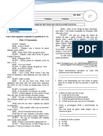 Atividade de revisão de língua portuguesa na escola municipal