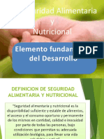 La Seguridad Alimentaria y Nutricional: Elemento Fundamental Del Desarrollo