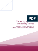 Encouraging Senior Missionary Service: Suggested 15-Minute Talk Outline For Saturday Evening Session of Stake Conference
