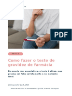 Como fazer teste gravidez farmácia