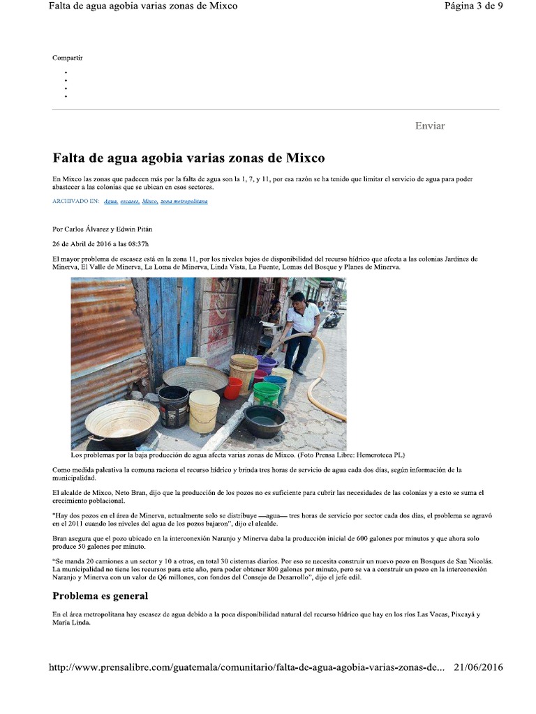Falta de Agua en Mixco | PDF