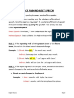 DIRECT AND INDIRECT SPEECH (Middle School)