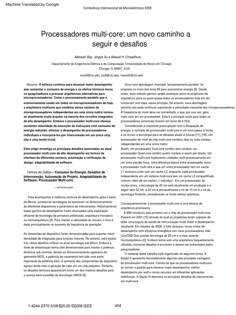 Multi Core Processors A New Way Forward | PDF | Processador de vários ...