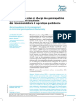 Synthèse Sur La Prise en Charge Des Gammapathies Monoclonales en Biochimie: Des Recommandations À La Pratique Quotidienne