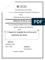 L'impact de La Qualité Des Services Sur La Satisfaction Des Clients