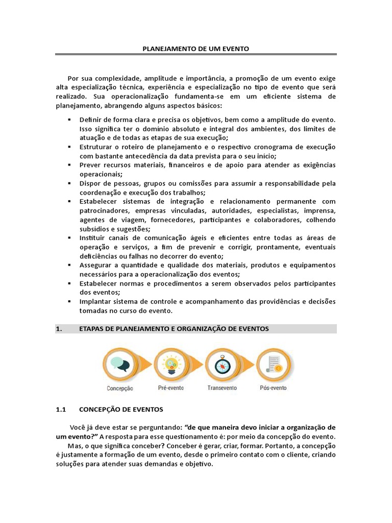 Planejamento Eficaz de Eventos | PDF | Orçamento | Planejamento