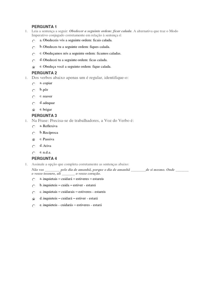 Verbos e Vozes na Língua Portuguesa | PDF