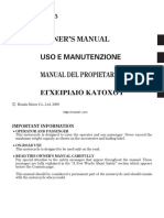 Owner'S Manual Uso E Manutenzione: Honda ANF125