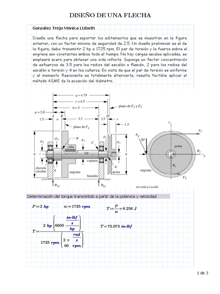 Diseño de flecha con seguridad 2.5 | PDF | Cantidades fisicas ...