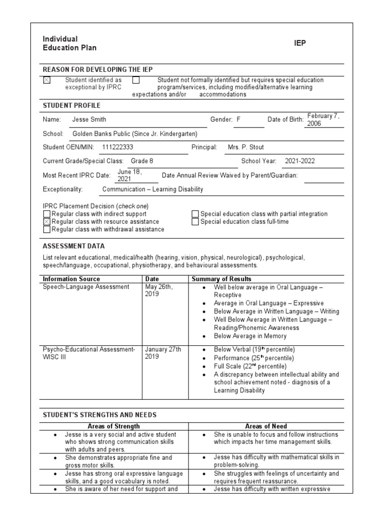 What Is Individual Education Plan Pdf