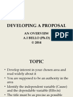 Developing A Proposal