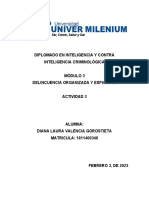 Diplomado en Inteligencia Y Contra Inteligencia Criminológica Módulo 3 Delincuencia Organizada Y Espionaje Actividad 3