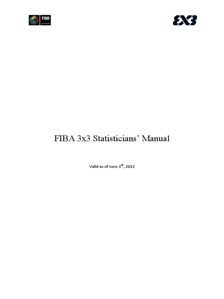 FIBA 3x3 Statisticians' Manual | PDF | Sports | Team Sports