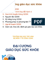 Truyền thông giáo dục sức khỏe: 1. Đại cương GDSK 2. Hành vi quá trình thay đổi hành vi 3. Quá trình truyền thông GDSK