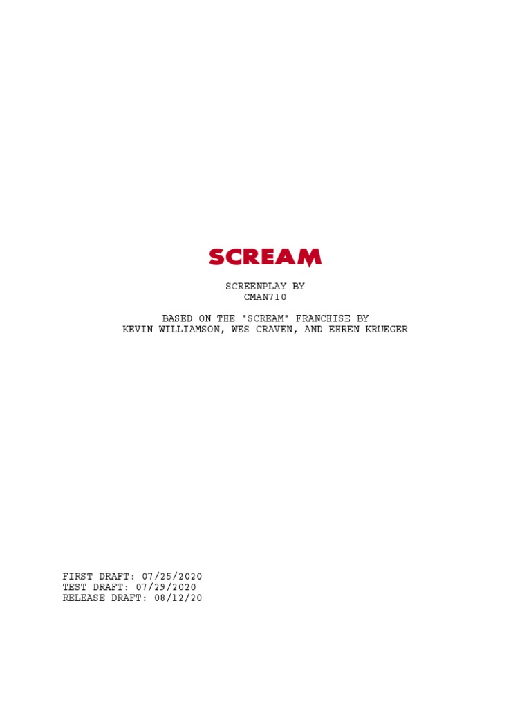 Scream Screenplay: Woodsboro Murders | PDF