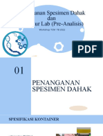 Penanganan Spesimen Dahak Dan Prosedur Lab (Pre-Analisis) : Workshop TCM TB 2022