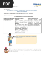 Proponemos Acciones para Mejorar Nuestras Emociones Y Nuestra Autoestima