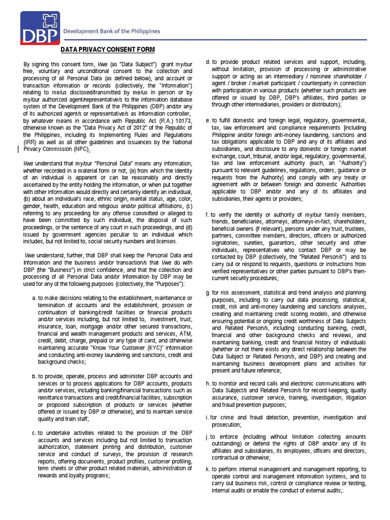 DepEd Data Privacy Consent Form | PDF | Credit Card | Debit Card