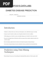 Exposys Data Labs Diabetes Disease Prediction: Shilpa J Shetty Nishma Nayana