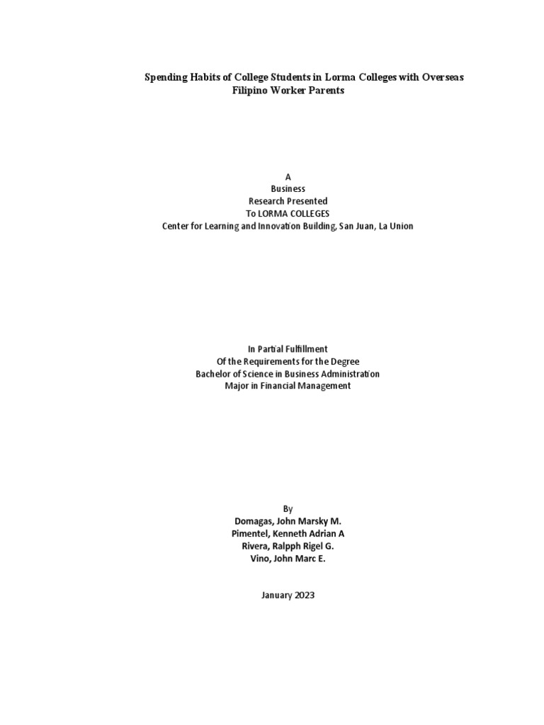 Final Copy of The Research | PDF | Survey Methodology | Consumer Behaviour