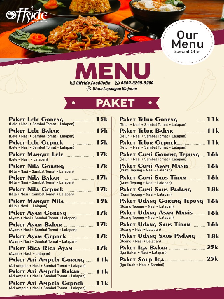 Menu Offside Pdf