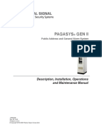 Pagasys Gen Ii: Description, Installation, Operations and Maintenance Manual