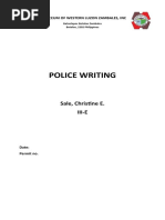 Police Writing: Sale, Christine E. Iii-E