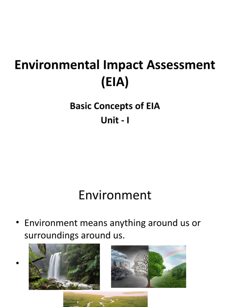 Unit I Basic Concepts of EIA4 PDF Environmental Impact