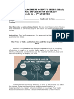 Reading Enhancement Activity Sheet (Reas) Media and Information Literacy Grade 12 - 3 Quarter