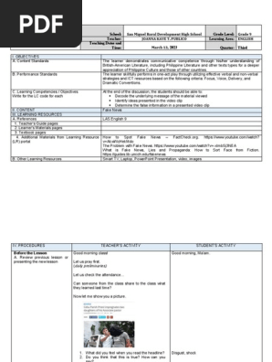 Detailed Lesson Plan (Fake News)