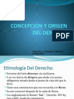 Concepcion Y Origen Del Derecho.: Darling N. Leonardo Sanchez Rubi Muñoz
