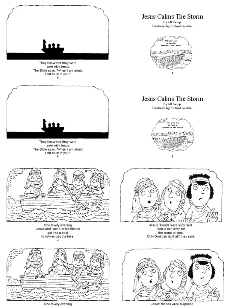 Jesus Calms The Storm Small B W Pdf Jesus