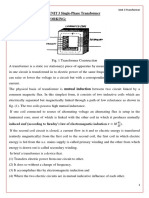 UNIT 3 Single-Phase Transformer Construction and Working