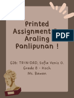 Printed Assignment in Araling Panlipunan !