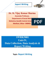 Report Writing: Dr. M. Vijay Kumar Sharma