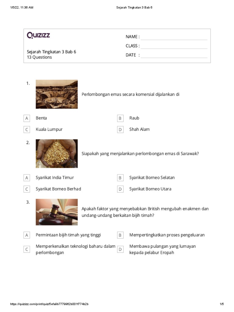 Sejarah Tingkatan 3 Bab 6 | PDF