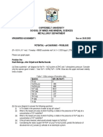 COPPERBELT UNIVERSITY METALLURGY DEPARTMENT POTENTIAL – pH DIAGRAMS – PROBLEMS