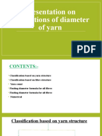 Presentation On Calculations of Diameter of The Yarn