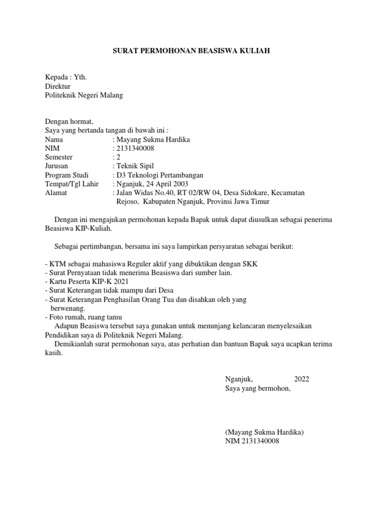 Surat Permohonan Wps Office Pdf